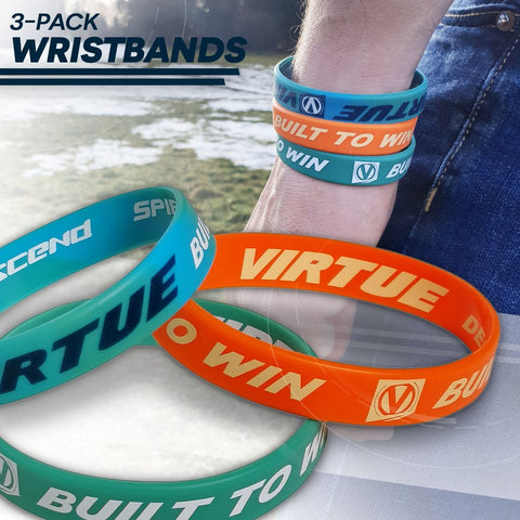Virtue Paintball Wristband 3 Pack - Cyan/Aqua/Orange