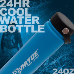 Virtue Stainless Steel 24 Hour Cool Water Bottle - 24 ounce - Blue