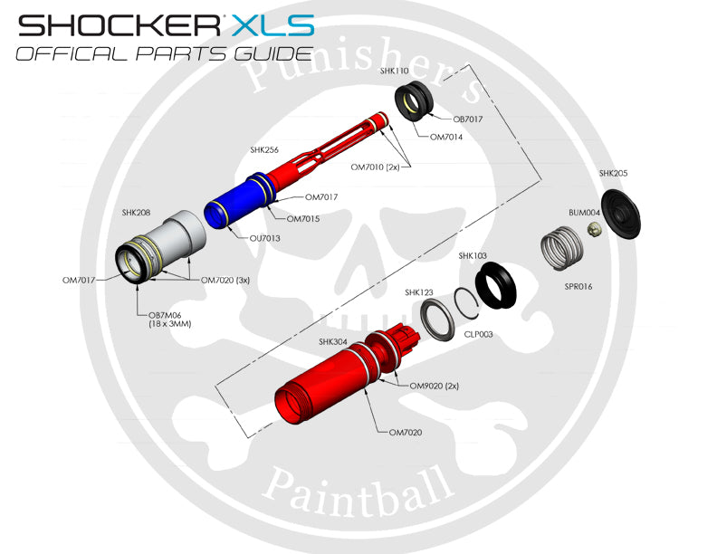 SP Shocker XLS Bolt System Parts List - Pick the Part You Need!