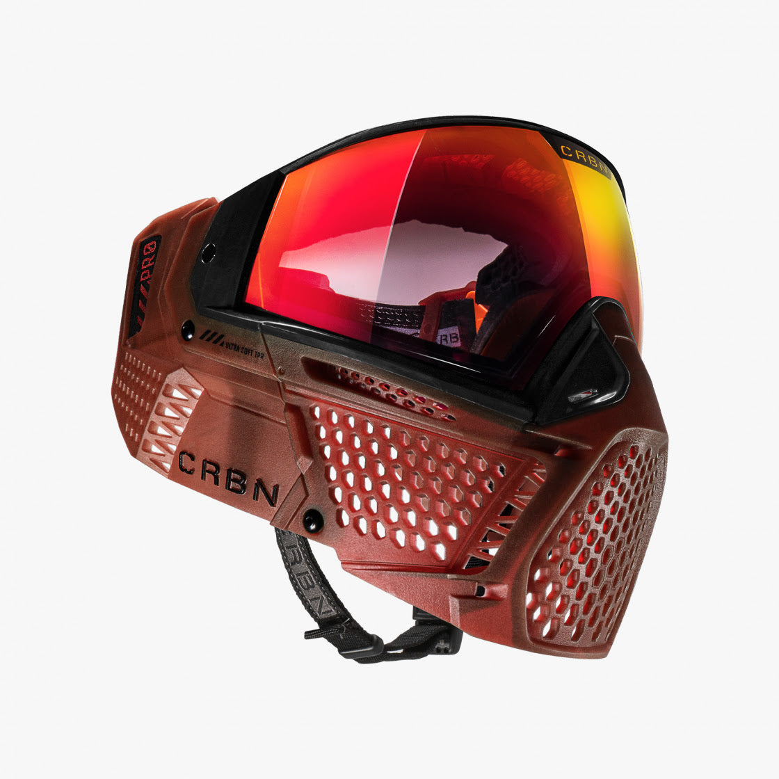 Carbon ZERO Pro Paintball Mask - Less Coverage - Blood