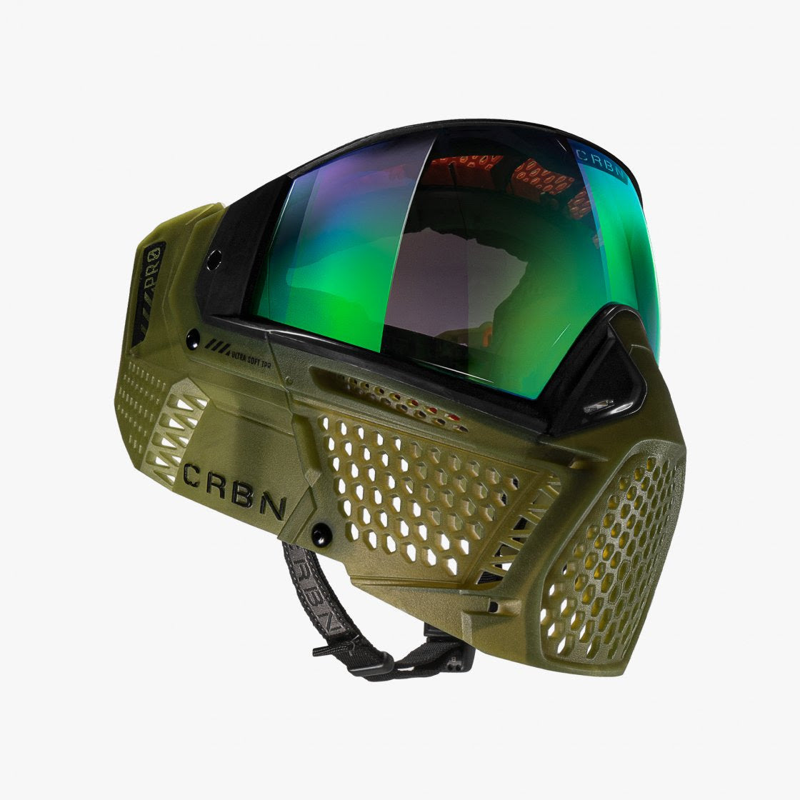 Carbon ZERO Pro Paintball Mask - Less Coverage - Moss