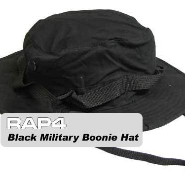 BLACK Boonie Hat Medium Size