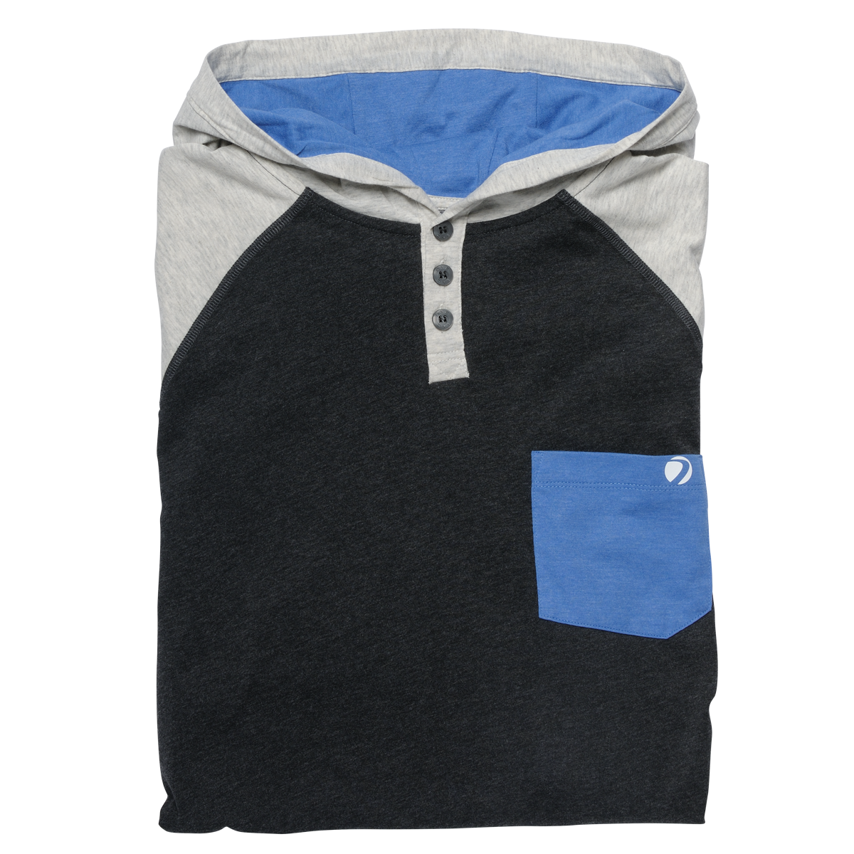 Dye Coba Hood Shirt - Heather Gray / Blue