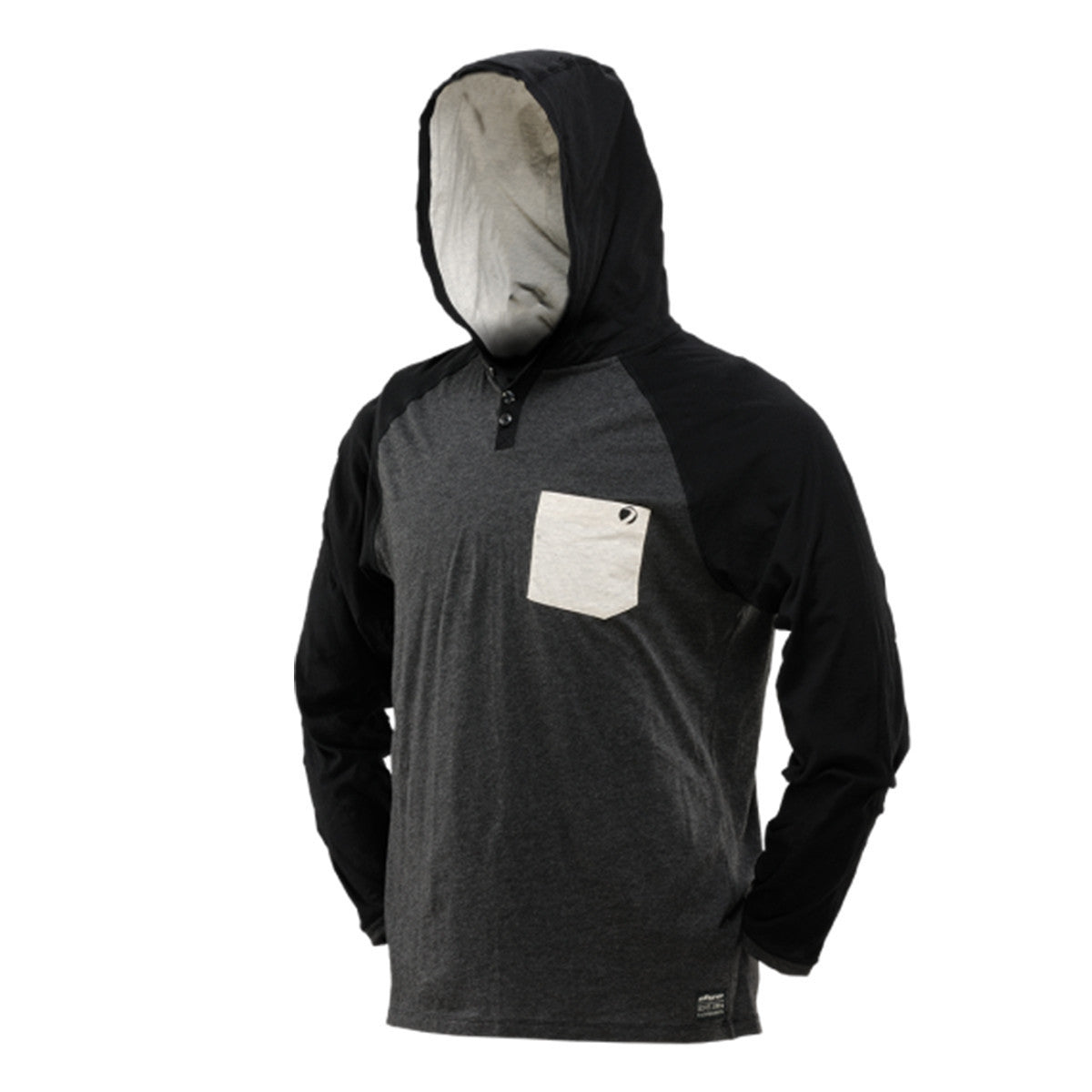 Dye Coba Hood Shirt - Heather Gray / Black