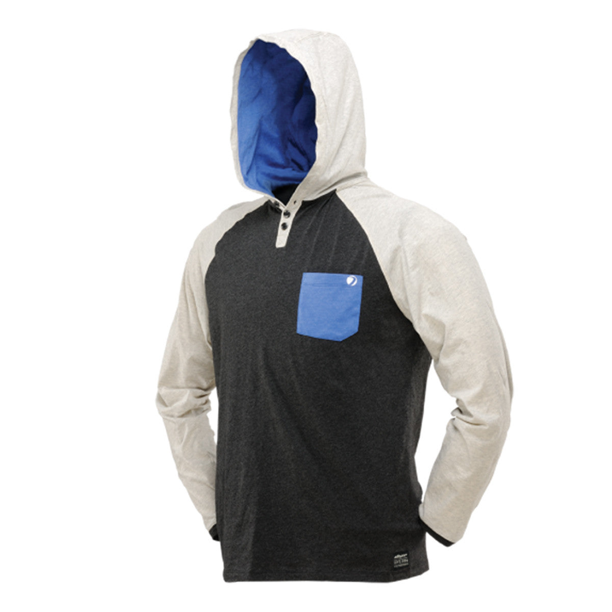 Dye Coba Hood Shirt - Heather Gray / Blue