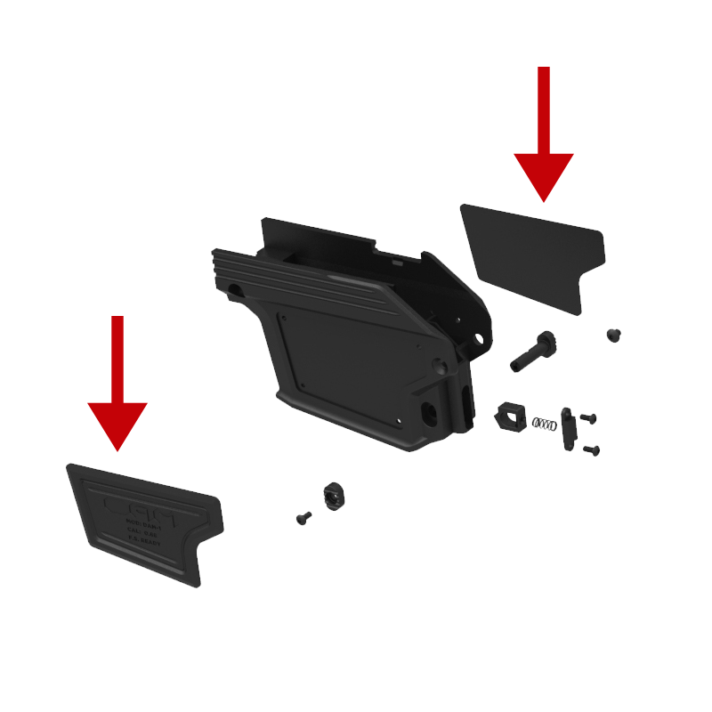 DAM Receiver Well Logo Plate   Dark Earth (Pair, Left   Right)