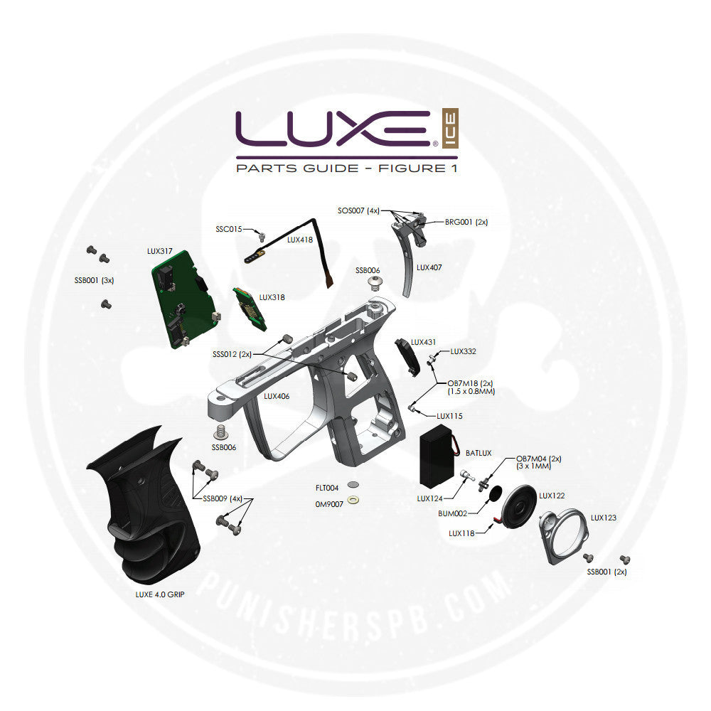 DLX Luxe Ice Grip Frame Parts List   Pick The Part You Need!