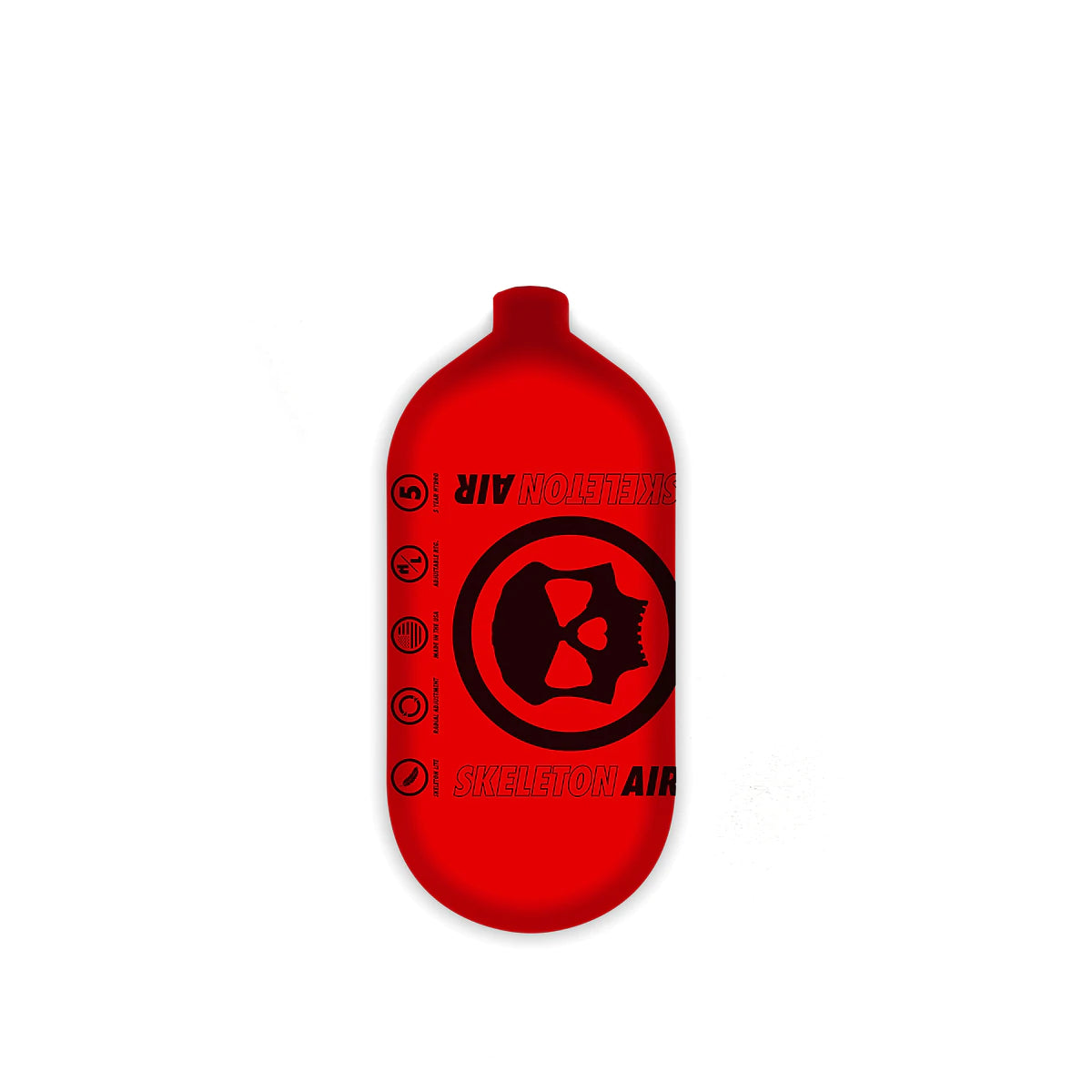 Infamous Skeleton Air "Hyperlight" Paintball Tank BOTTLE ONLY - Red / Black - 80/4500 PSI