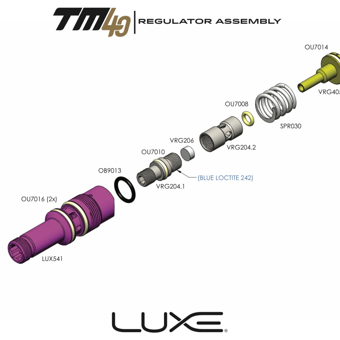 DLX Luxe TM40 Regulator System Parts Picker - Pick the Part You Need!