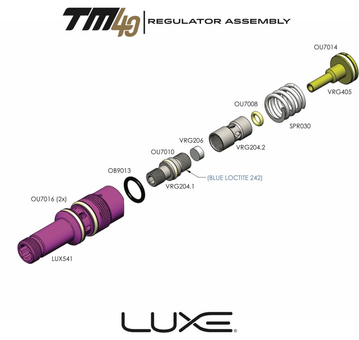 DLX Luxe TM40 Regulator System Parts Picker - Pick the Part You Need!