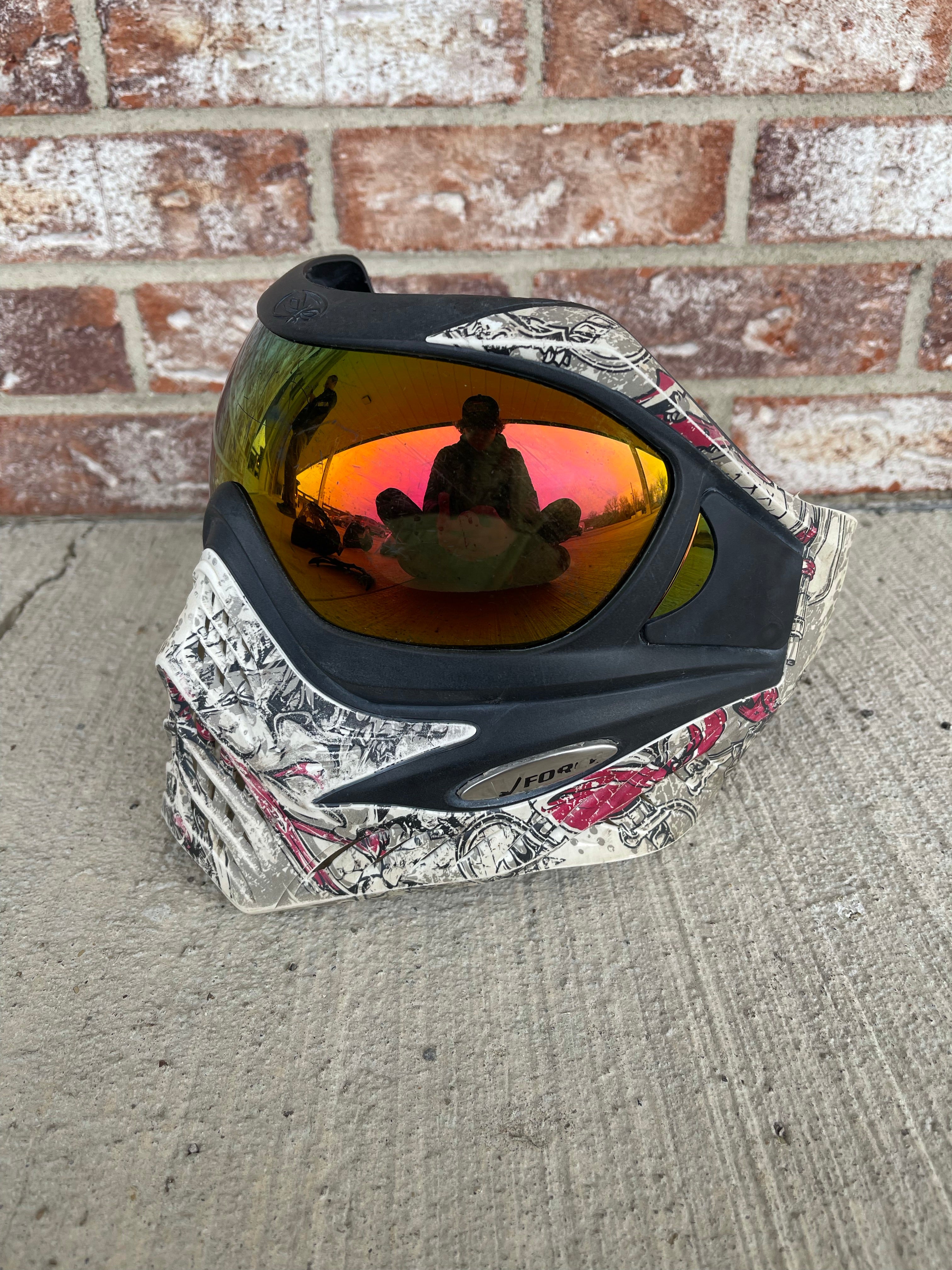 Used V-Force Grill Paintball Mask - White / Pink