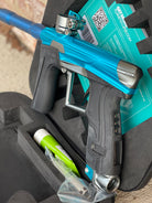 Used Planet Eclipse Geo 4 Paintball Gun - Teal/Grey w/ SSC Trigger with Dye UL Barrel System