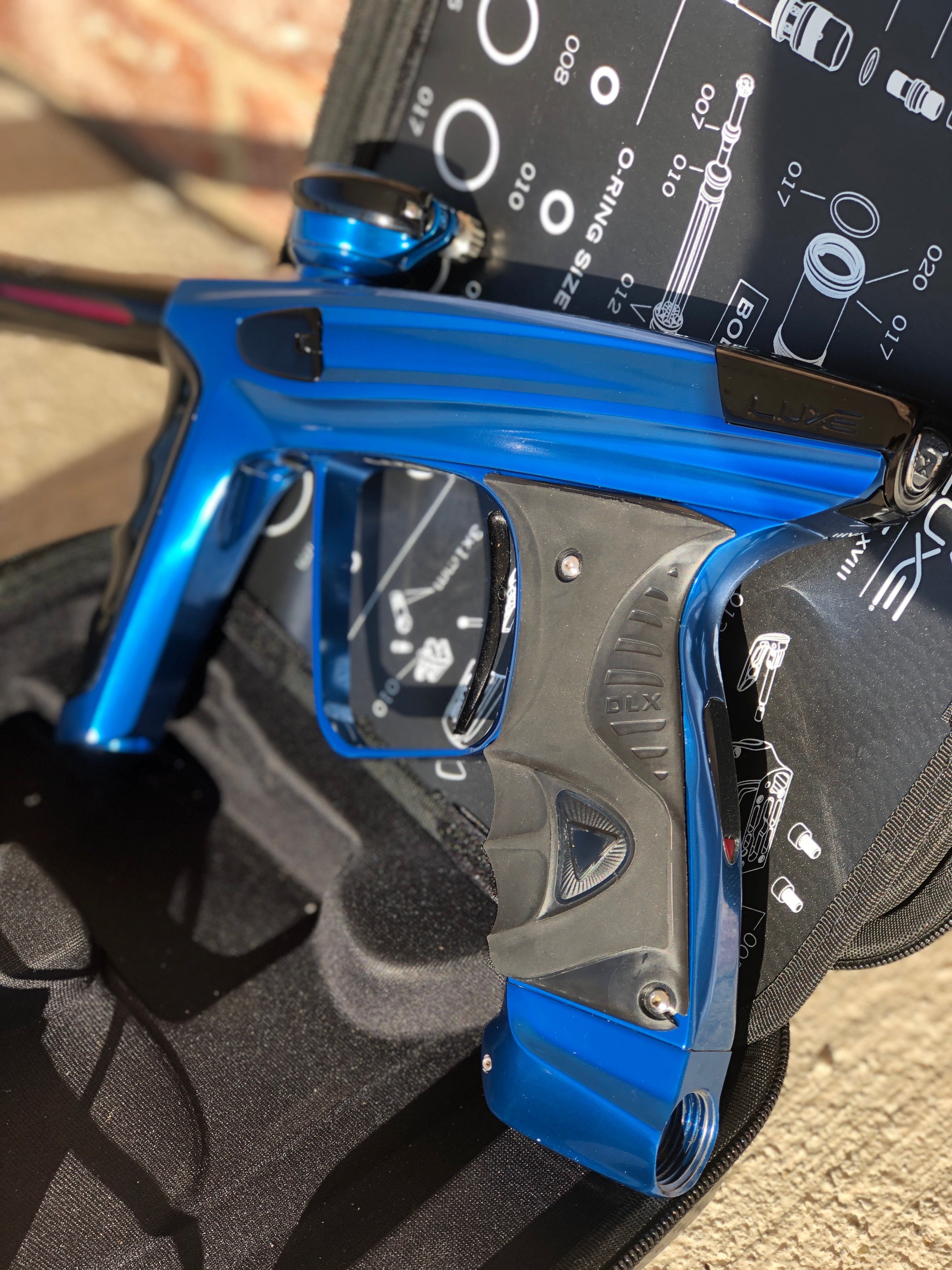 Used DLX Luxe X Paintball Gun - Polished Blue