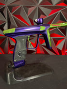 Used DLX Luxe X Paintball Gun - Gloss Purple / Gloss Lime w/ Deuce Trigger