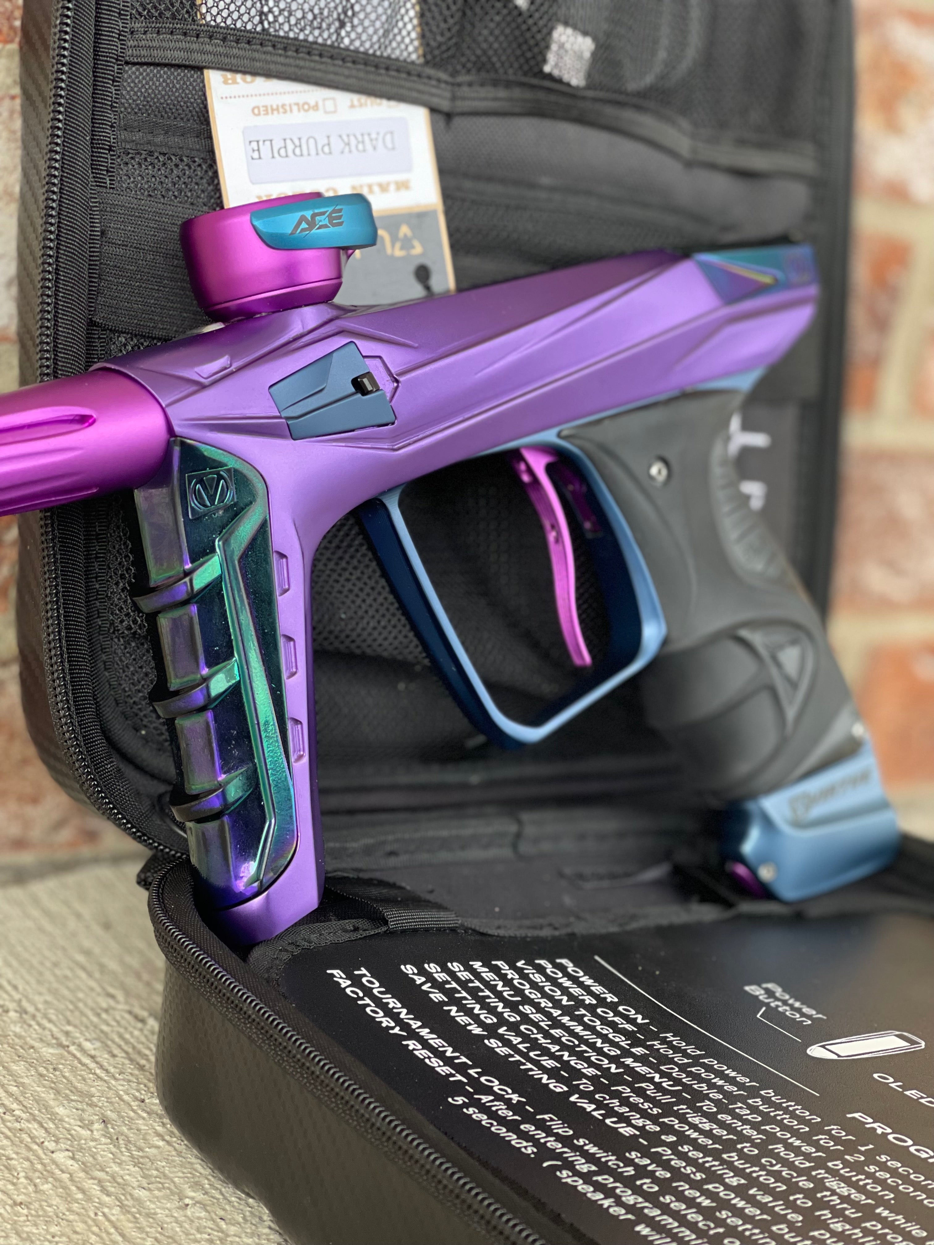 Used DLX Luxe X / Virtue Ace Paintball Gun - Purple / Blue