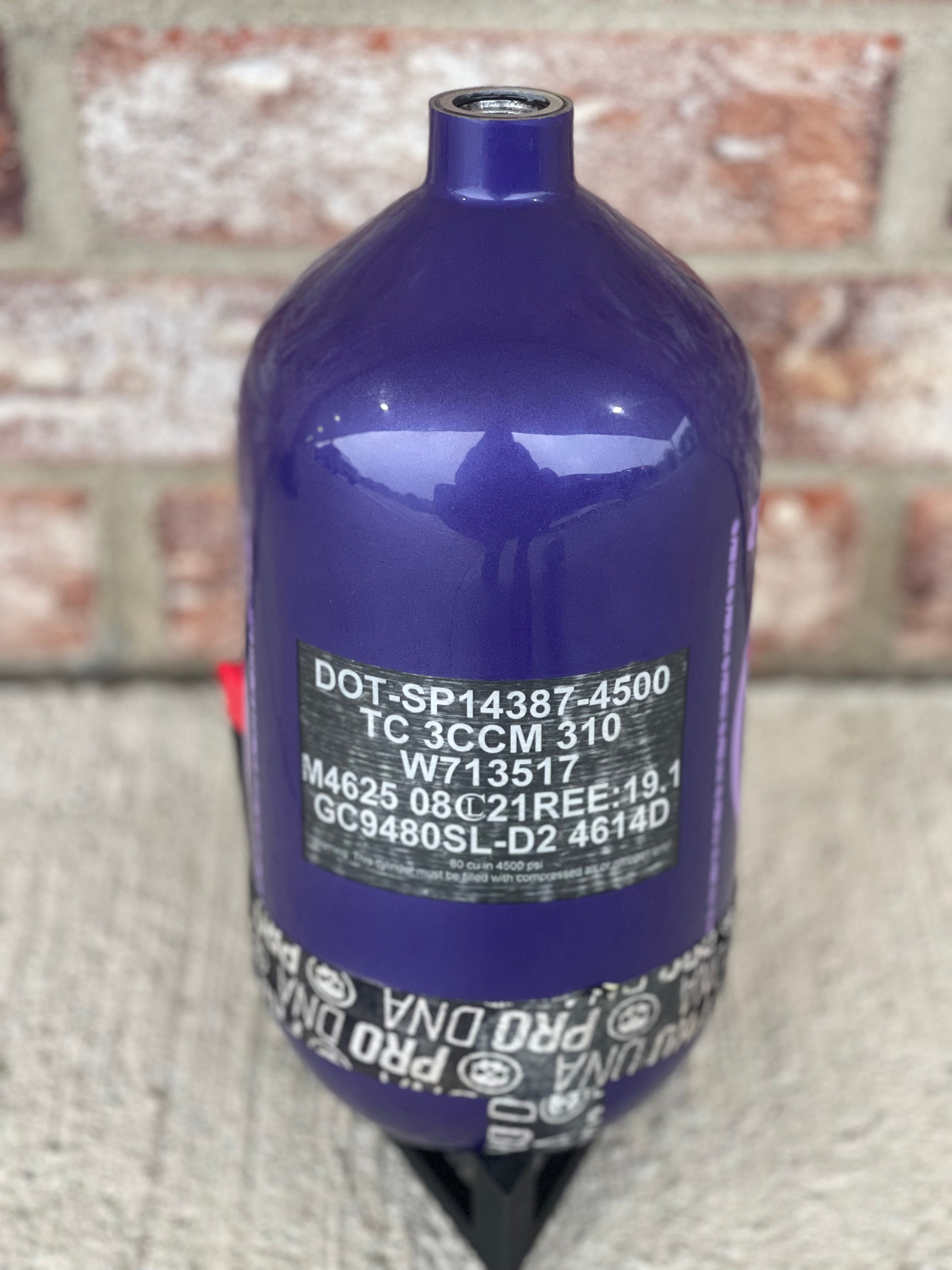 Used Infamous Hyperlight 80/4500 Paintball Tank- Purple - Bottle Only