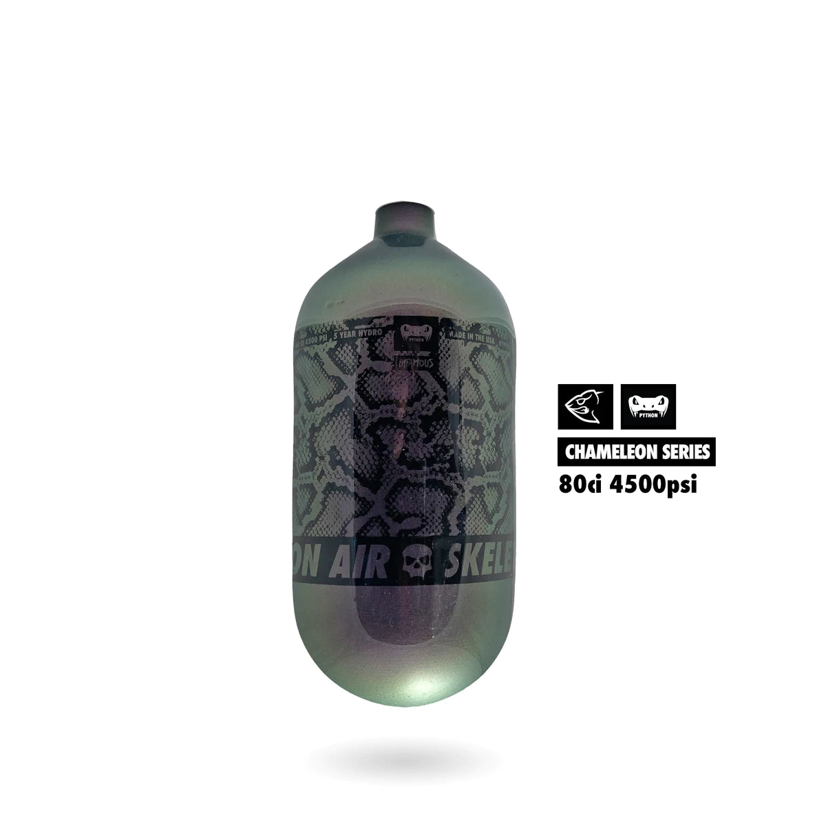 Infamous "Chameleon Series" Python Air Paintball Tank BOTTLE ONLY - Oil Slick - 80/4500 PSI