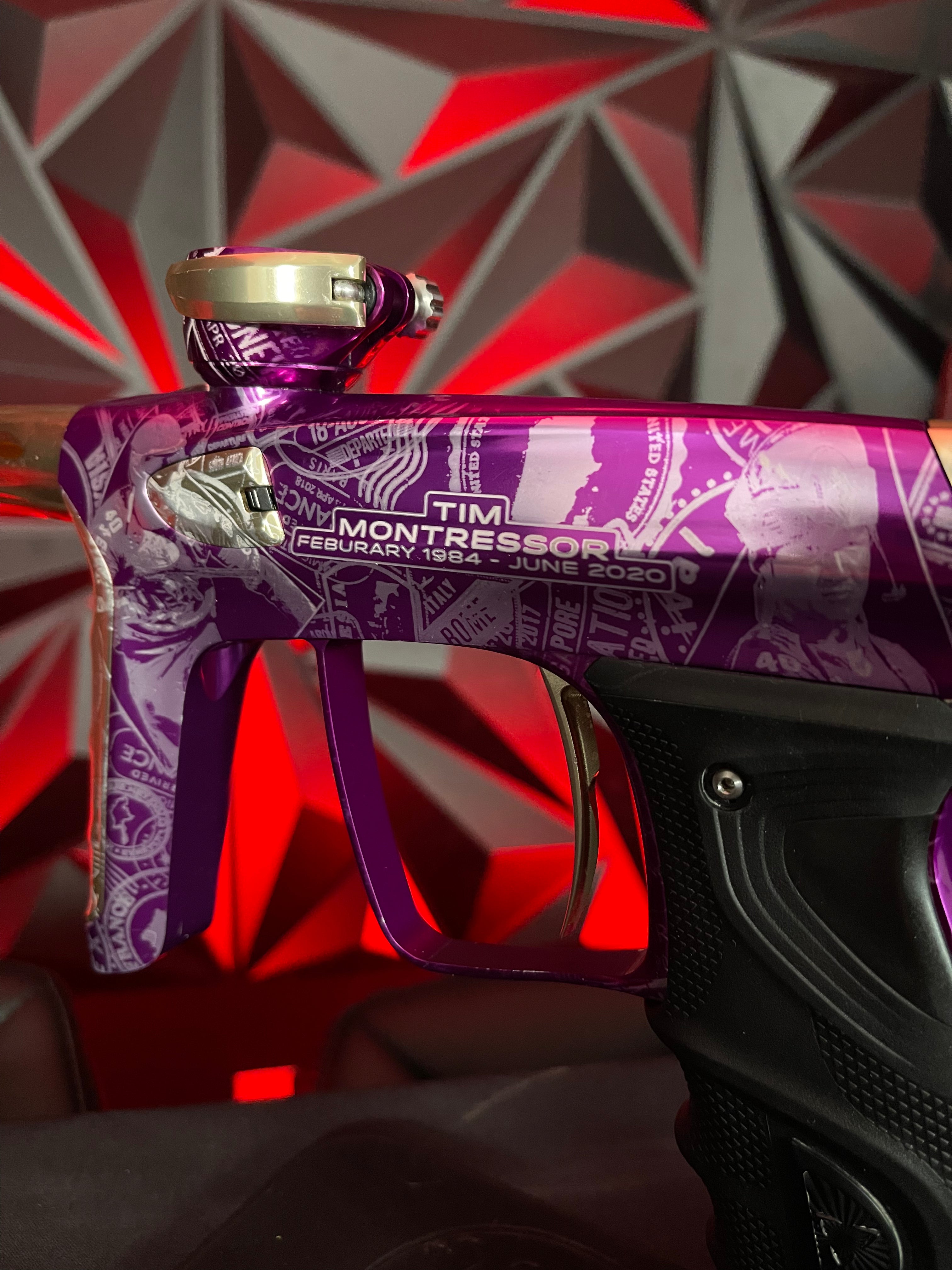 Used DLX Luxe TM40 Paintball Gun - LE Commemorative Edition Purple/Gold **Misprint**