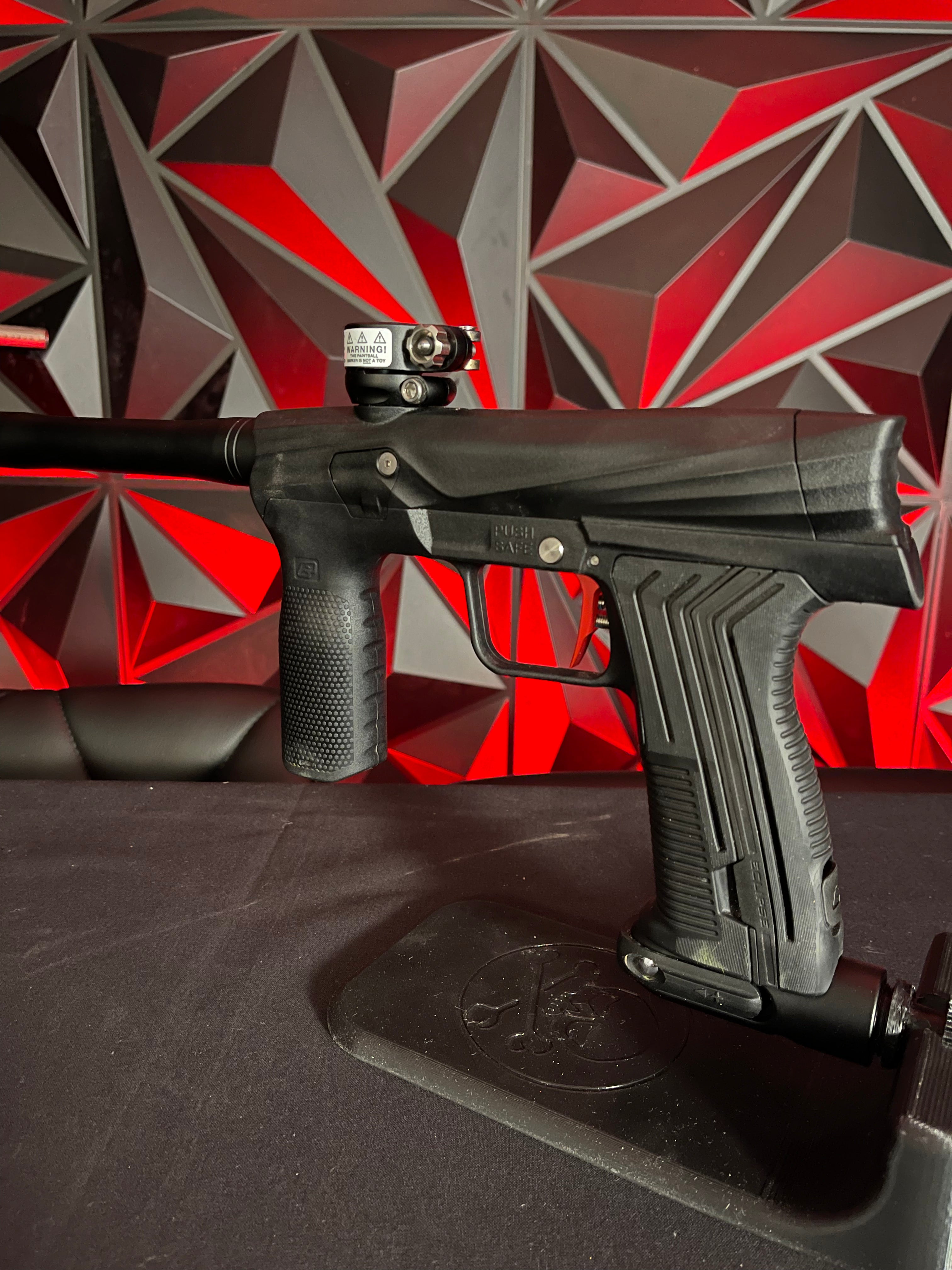 Used Planet Eclipse Etha 3M Paintball Marker - Black w/ Red Fang Trigger