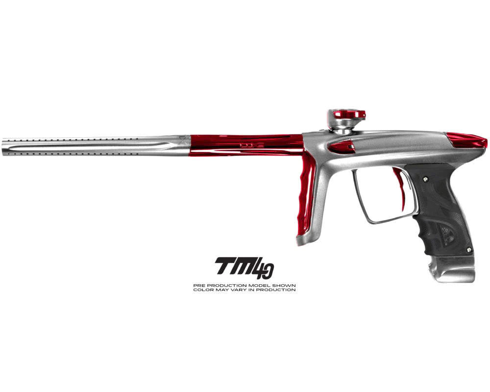 DLX Luxe TM40 Paintball Gun - Dust Silver/Polished Red