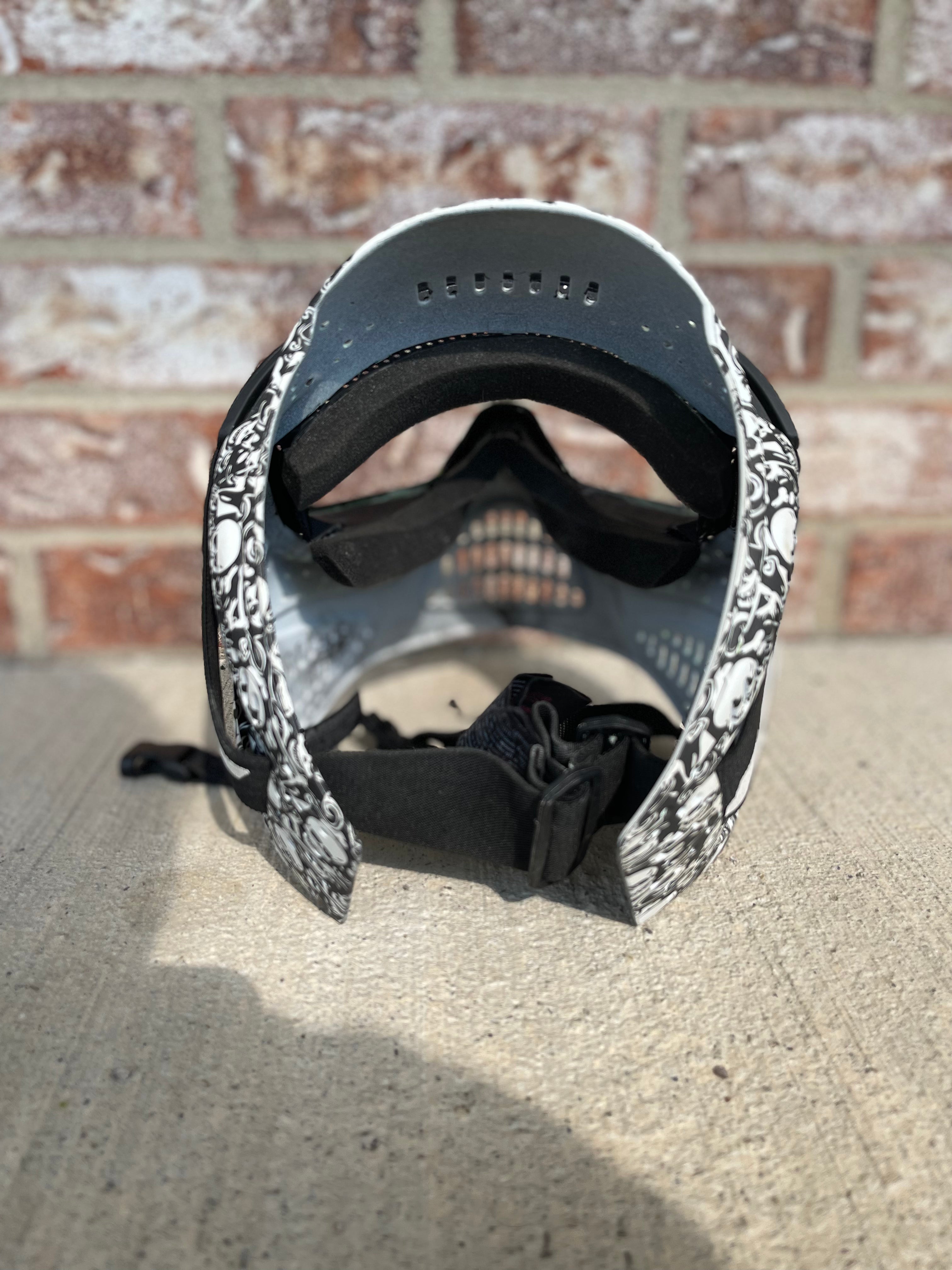 Used JT Paintball Mask - Black/White Skulls
