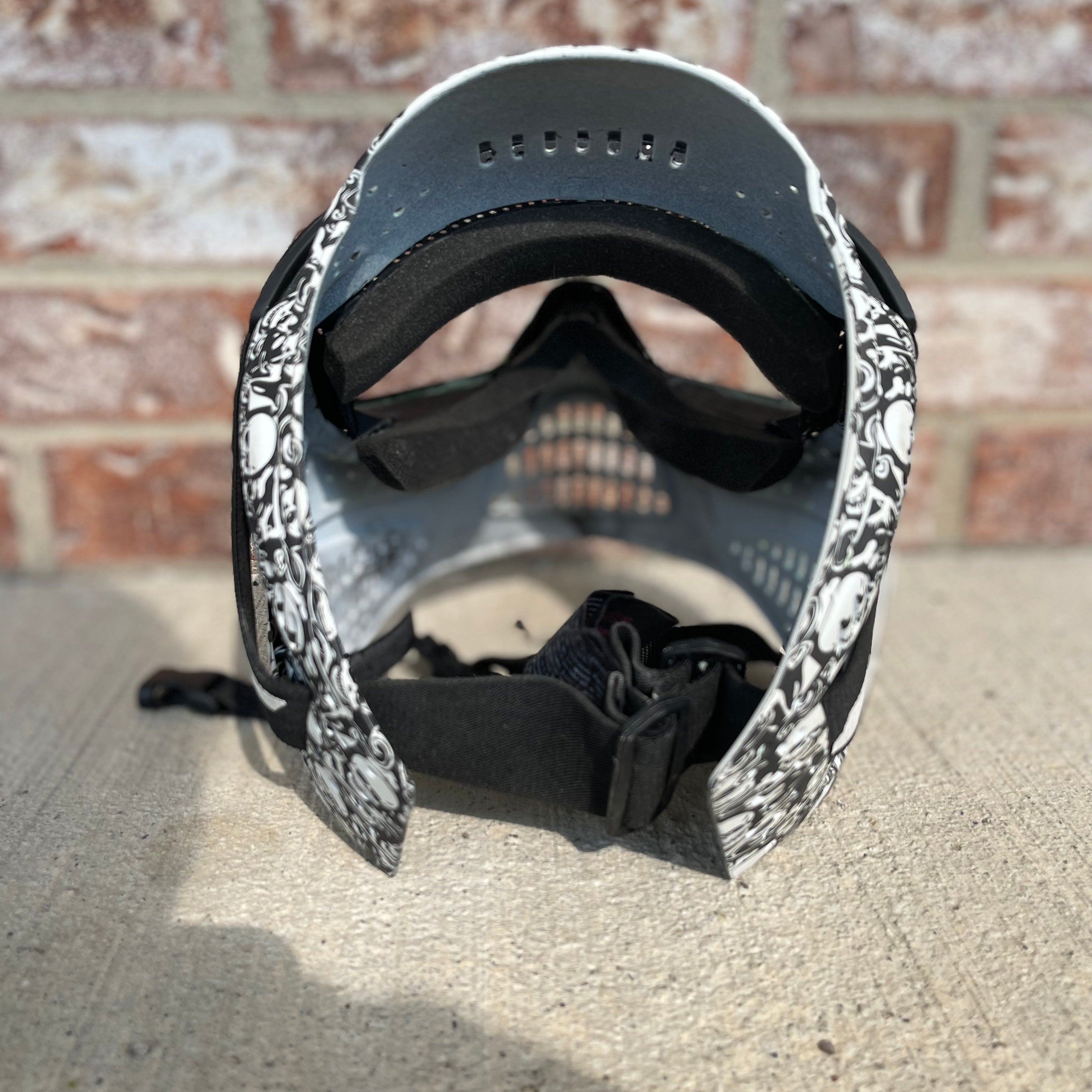 Used JT Paintball Mask - Black/White Skulls