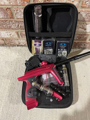 Used DLX Luxe Ice Paintball Gun - Dust Red / Dust Red w/ Inception Barrel, Encore Bolt/Stock Bolt, Scythe Trigger and Stock Trigger, Large Spare Part Kits