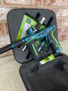 Used Planet Eclipse CS2 Paintball Gun - Aftershock Splash w/ Green Grip Kit