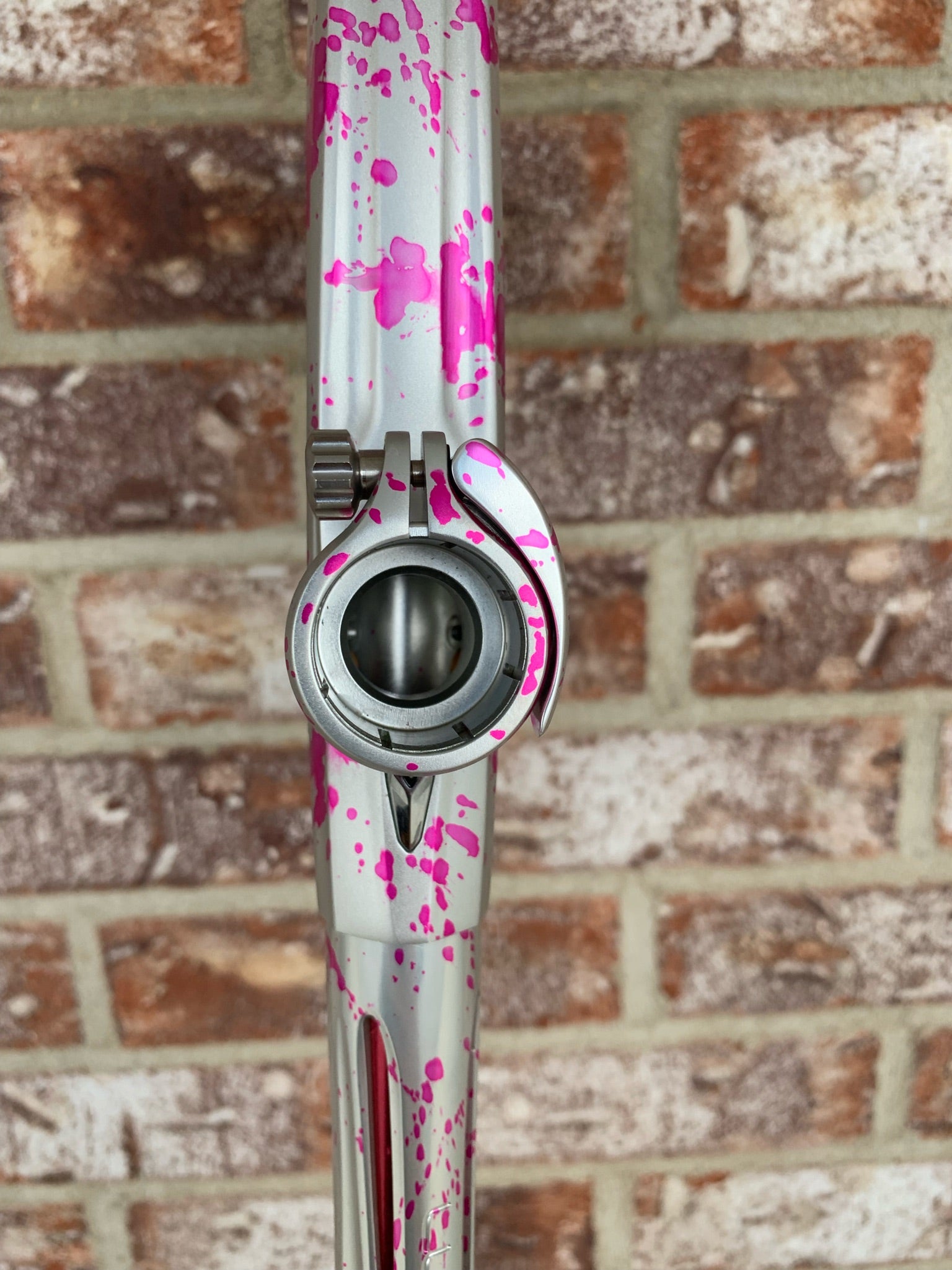 Used DLX Luxe X Paintball Gun - Silver Pink Splash