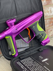 Used DLX Luxe X Paintball Gun - Gloss Purple / Dust Purple w/ Orange Deuce Trigger