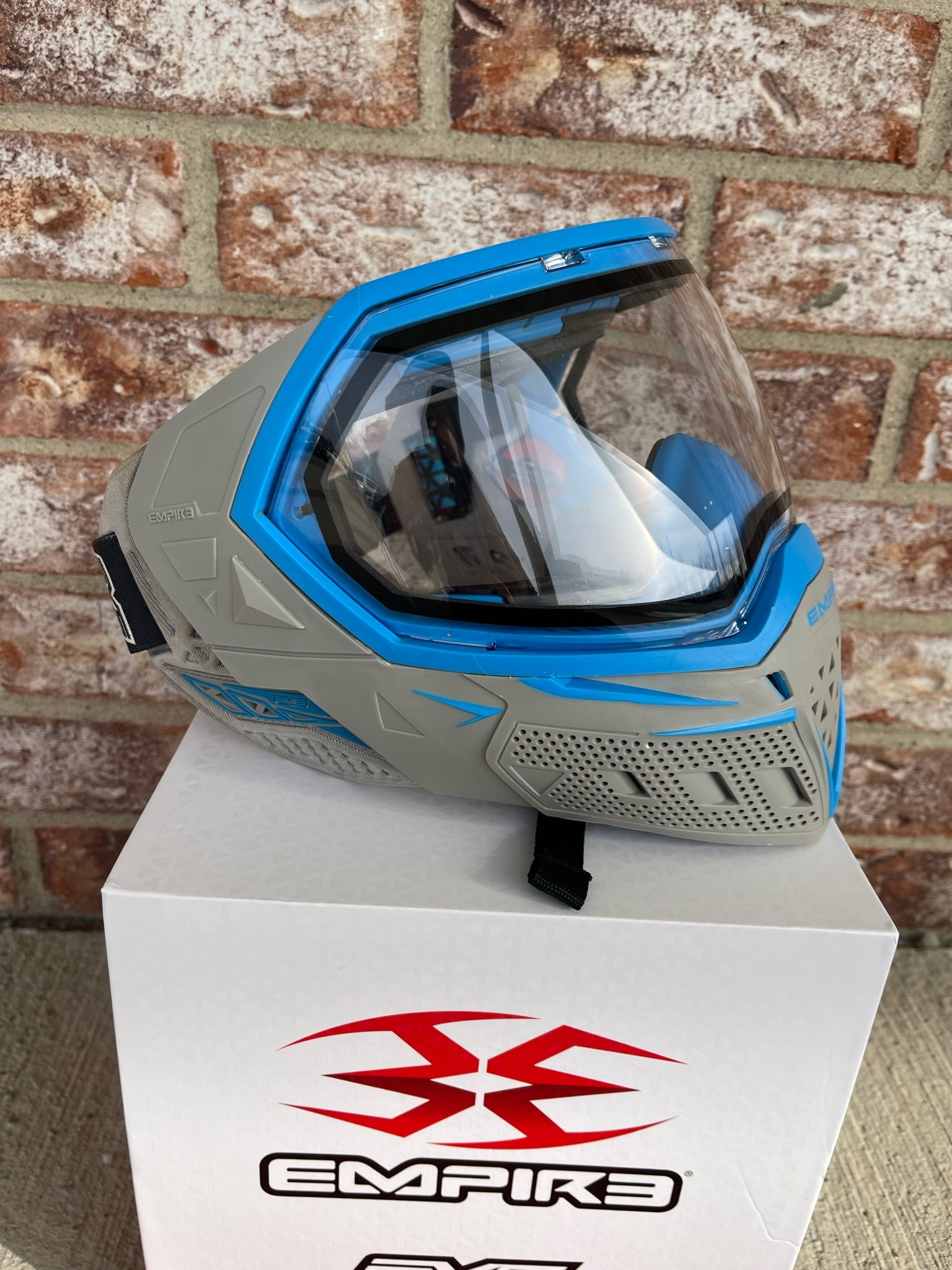 Used Empire EVS Paintball Mask - Grey / Cyan