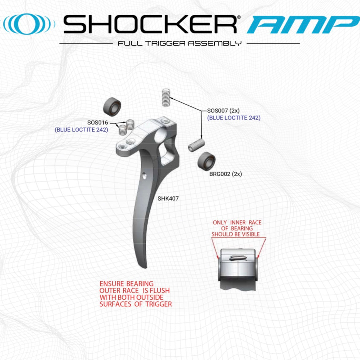SP Shocker Amp Full Trigger Assembly Parts List - Pick the Part You Need!