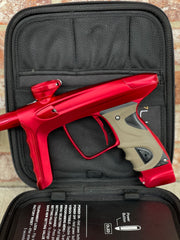 Used DLX Luxe TM40 Paintball Gun - Dust Red / Gloss Red w/ 2 back grips and SSC Soft Tip Bolt