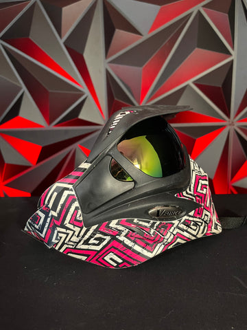 Used V-Force Grill Paintball Mask - Pink/White/Black w/Visor