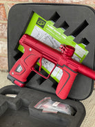 Used Planet Eclipse 170R Paintball Gun - Dust Red w/Red Grip Kit, Deuce Trigger, and ST3 Bolt