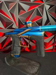 Used Planet Eclipse LV2 Paintball Gun - Blue/Bronze w/ Silencio Power Grip Back *Houston Heat Signed Case*