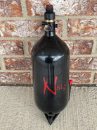 Used Ninja Sl2 90/4500 Paintball Tank w/ ProV2 - Black w/ Red