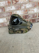 Used V-Force Grill SE Paintball Mask - Woodland Camo w/ 2 Lenses, Visor, and Soft Goggle Bag