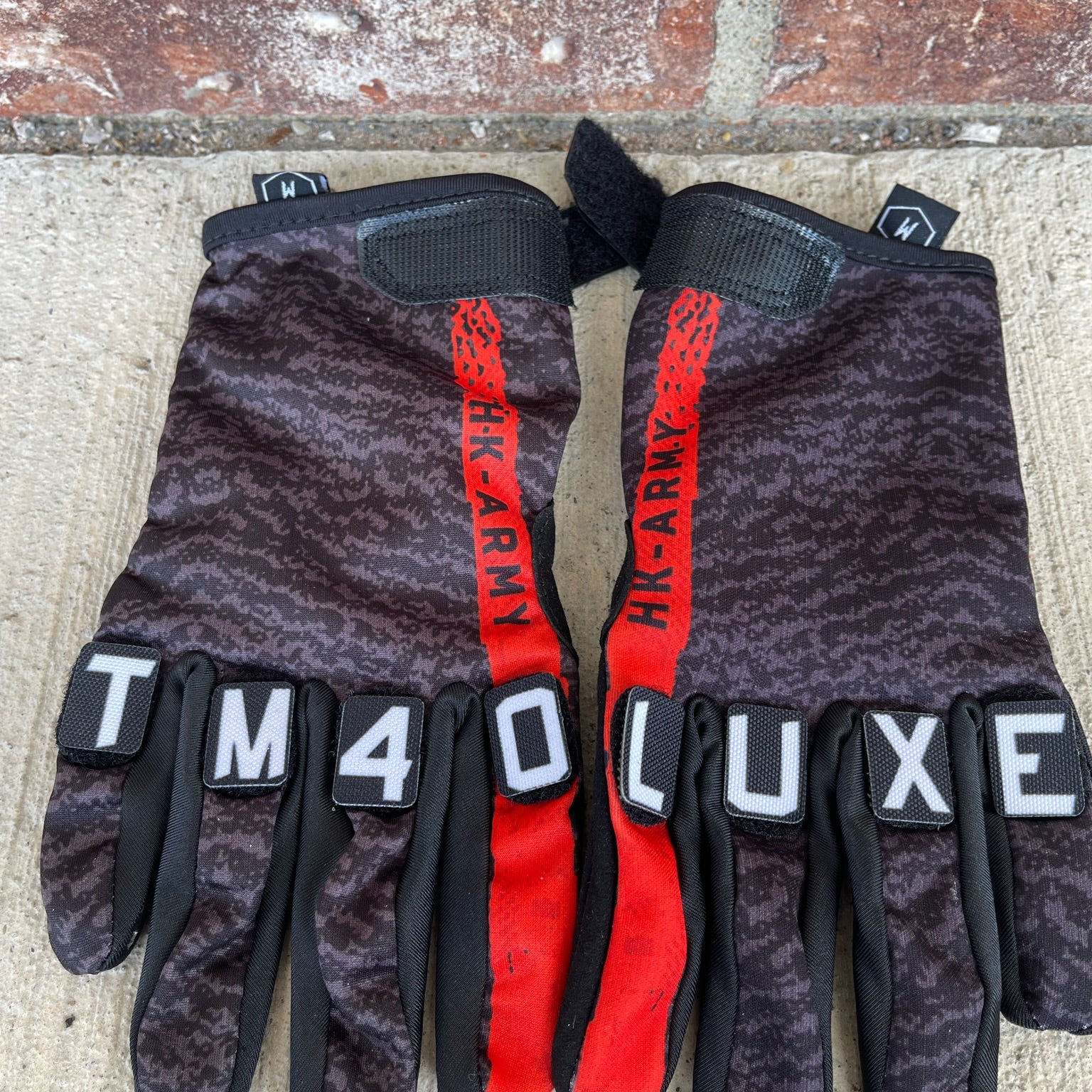 Used HK Army Knucklez Paintball Gloves - Freeline Pro Black/Red - Medium