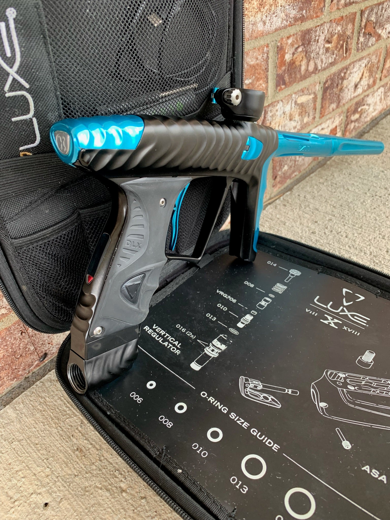 Used HK Army DLX Luxe X Ripper Paintball Gun - Dust Black/Polished Teal