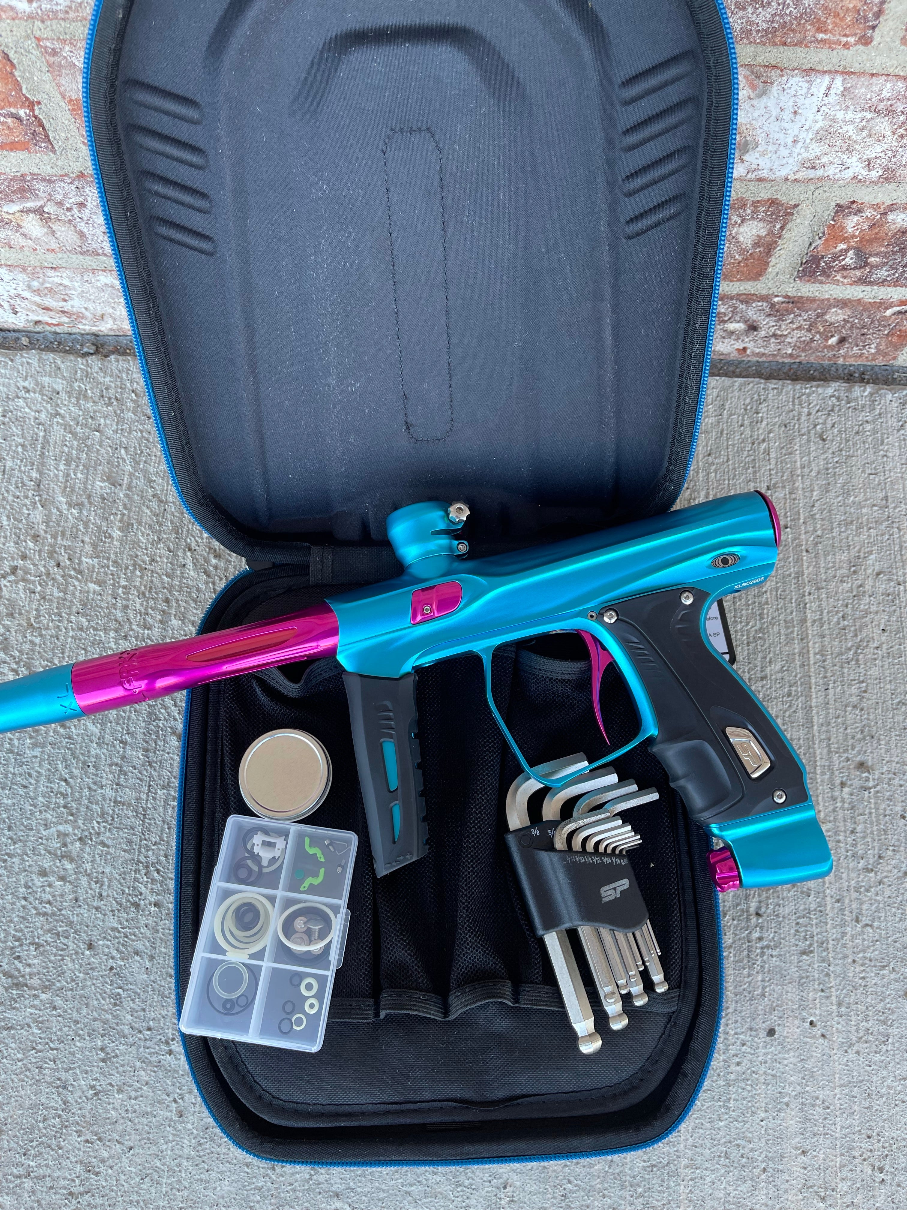 Used Shocker XLS Paintball Gun - Dust Teal / Gloss Pink (Cotton Candy)