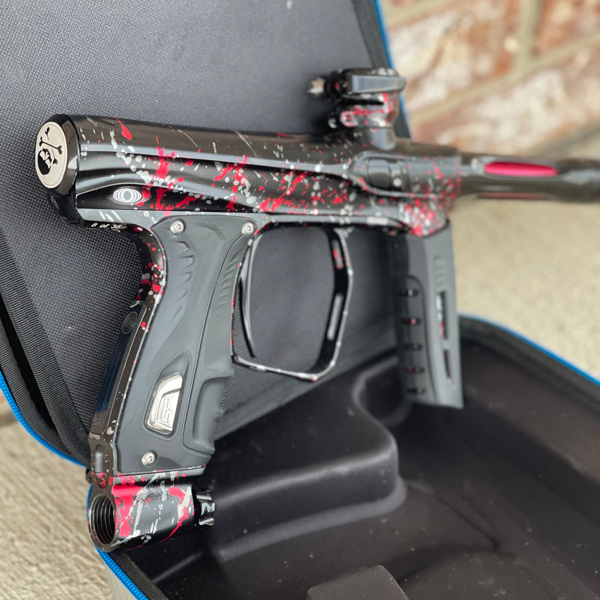 Used Shocker XLS Paintball Gun - Punishers Edition #8 - w/ Adrenaline