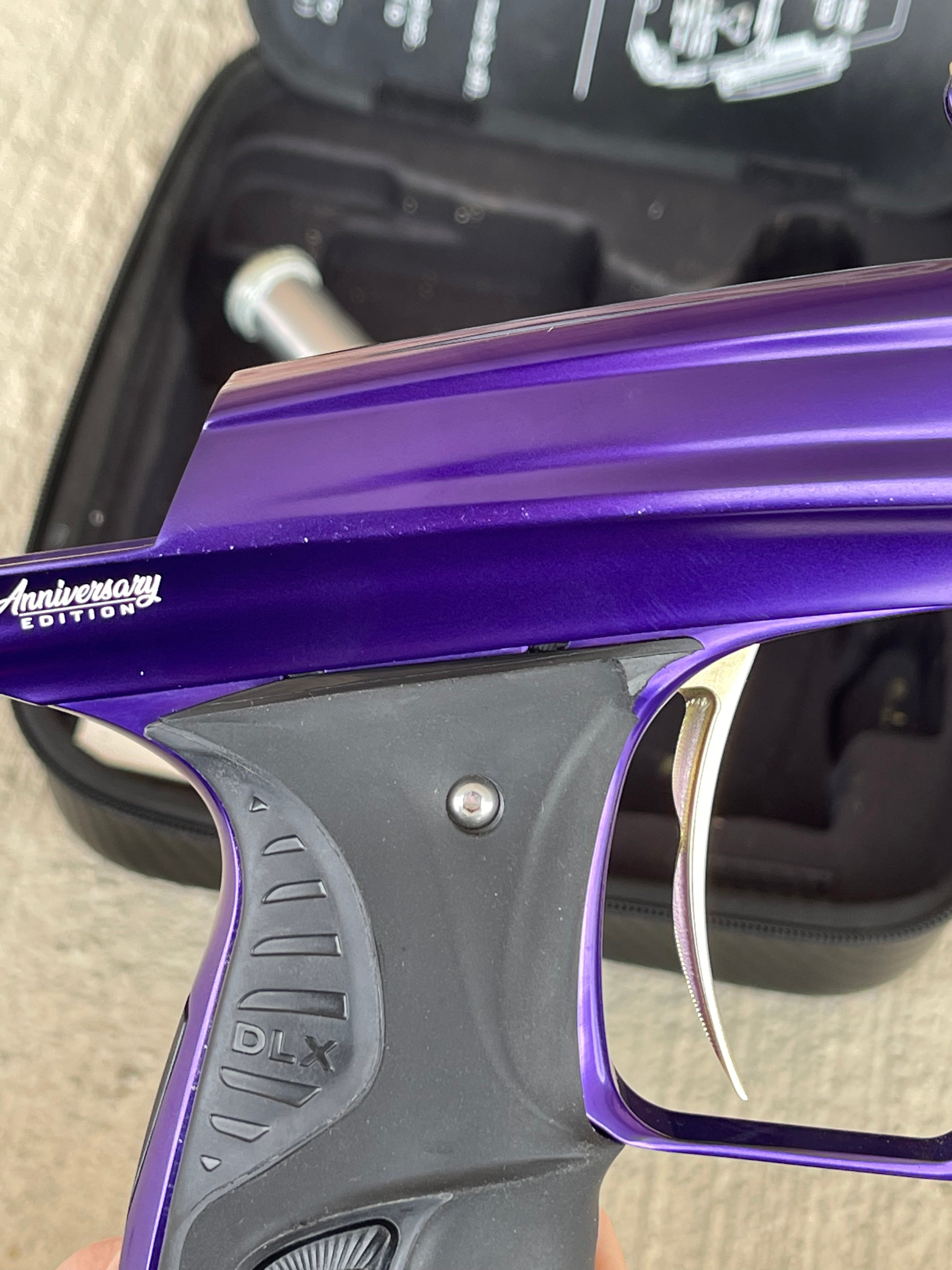 Used DLX Luxe X Paintball Gun - Polished Purple/Polished Gold - Anniversary Edition