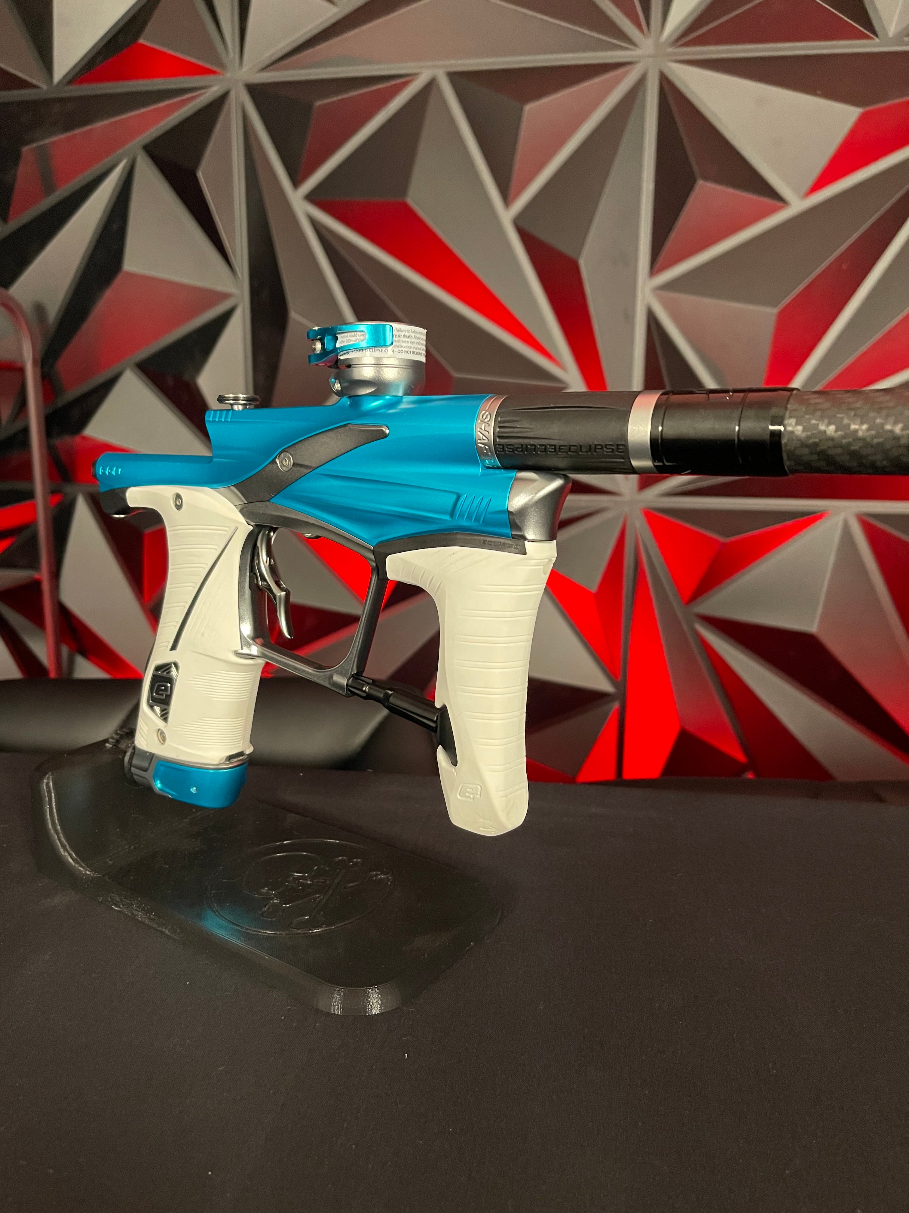 Used Planet Eclipse Lv1.6 Paintball Gun - Zircon (Teal / Grey) w/ White Grip Kit & 1R Deuce Trigger