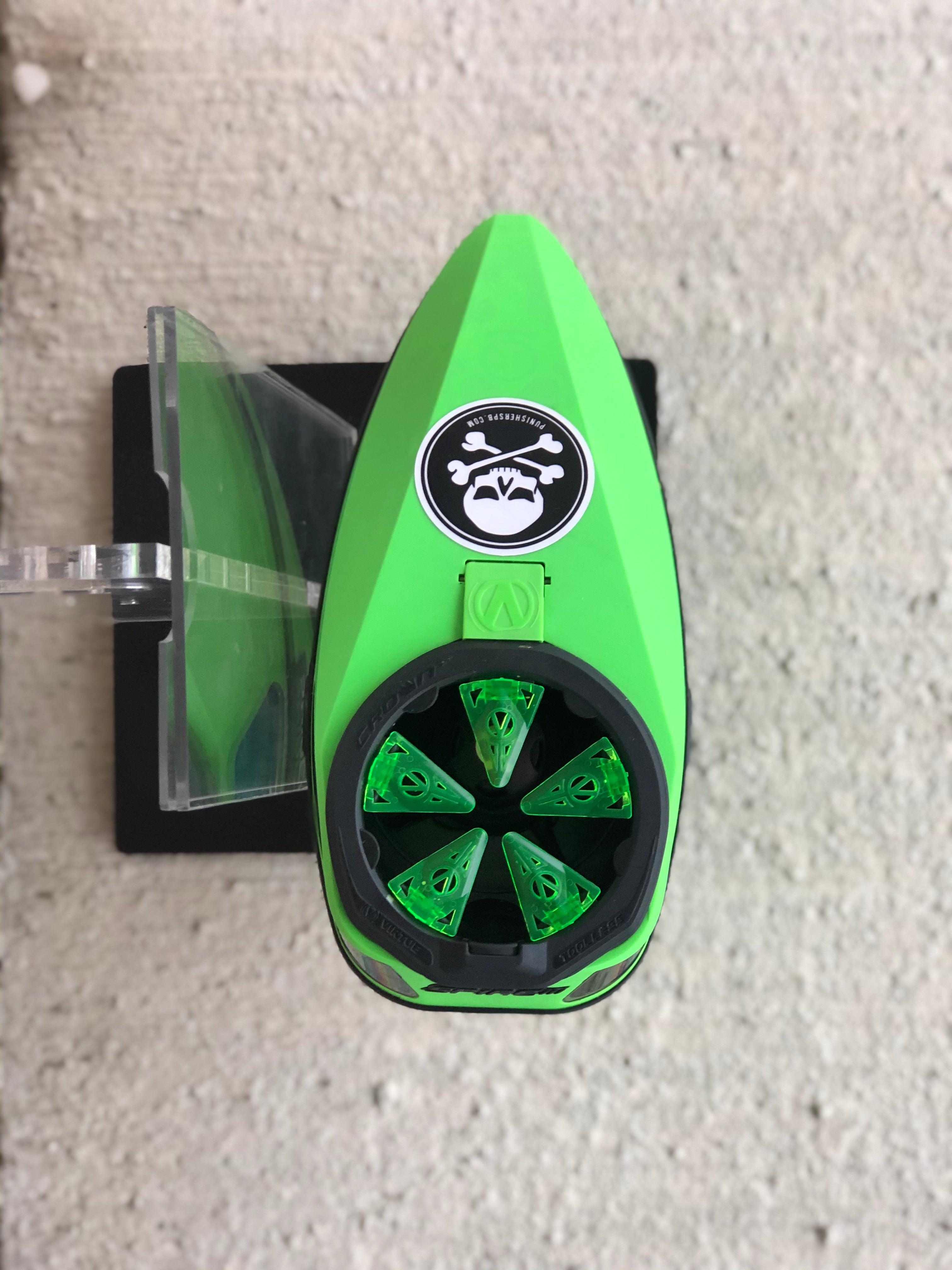 Used Virtue Spire 3 Paintball Loader - Lime w/ Lime Speedfeed