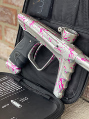 Used DLX Luxe X Paintball Gun - Silver Pink Splash