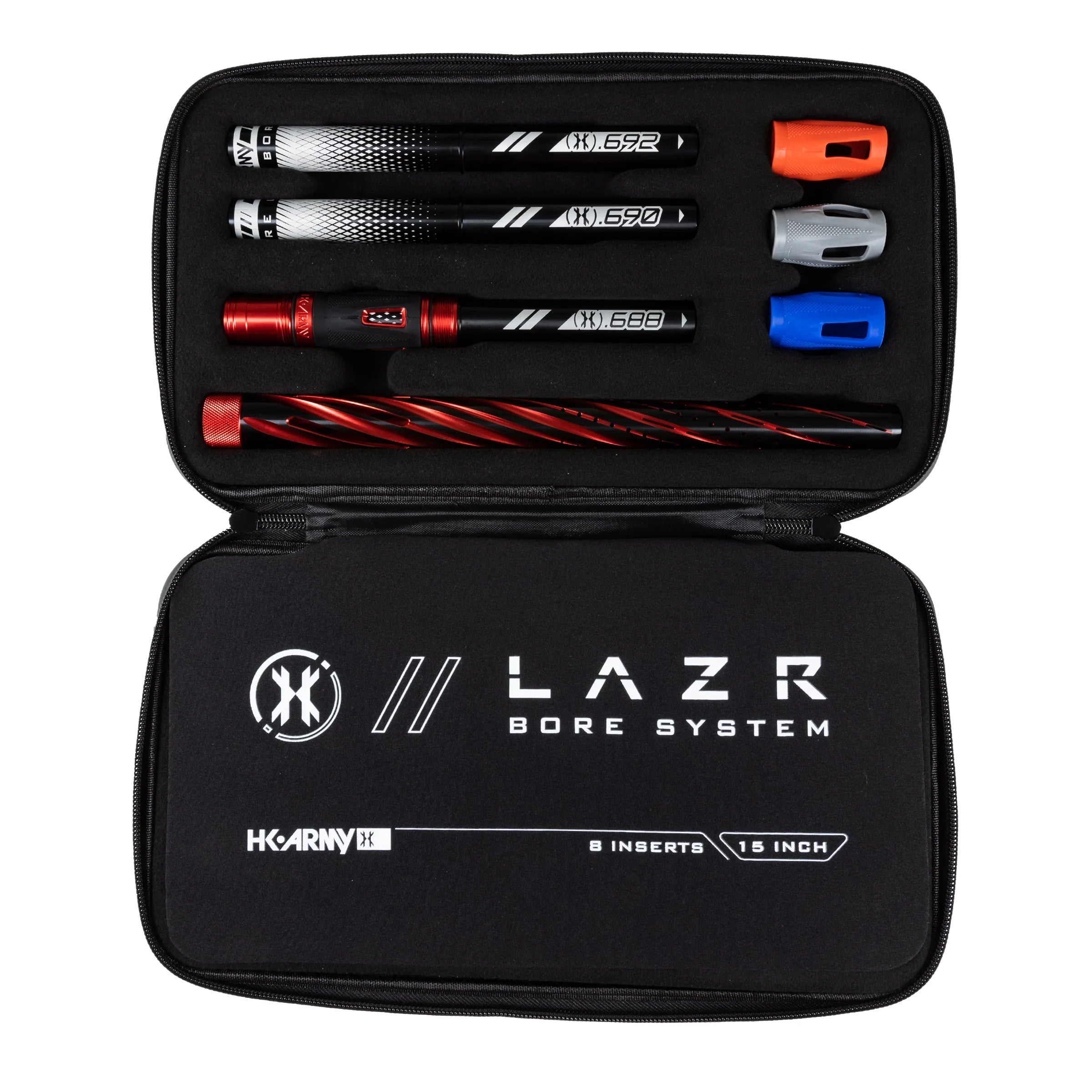 HK Army LAZR Barrel Kit - Elite Orbit - Autococker Thread - Dust Red/Black Inserts