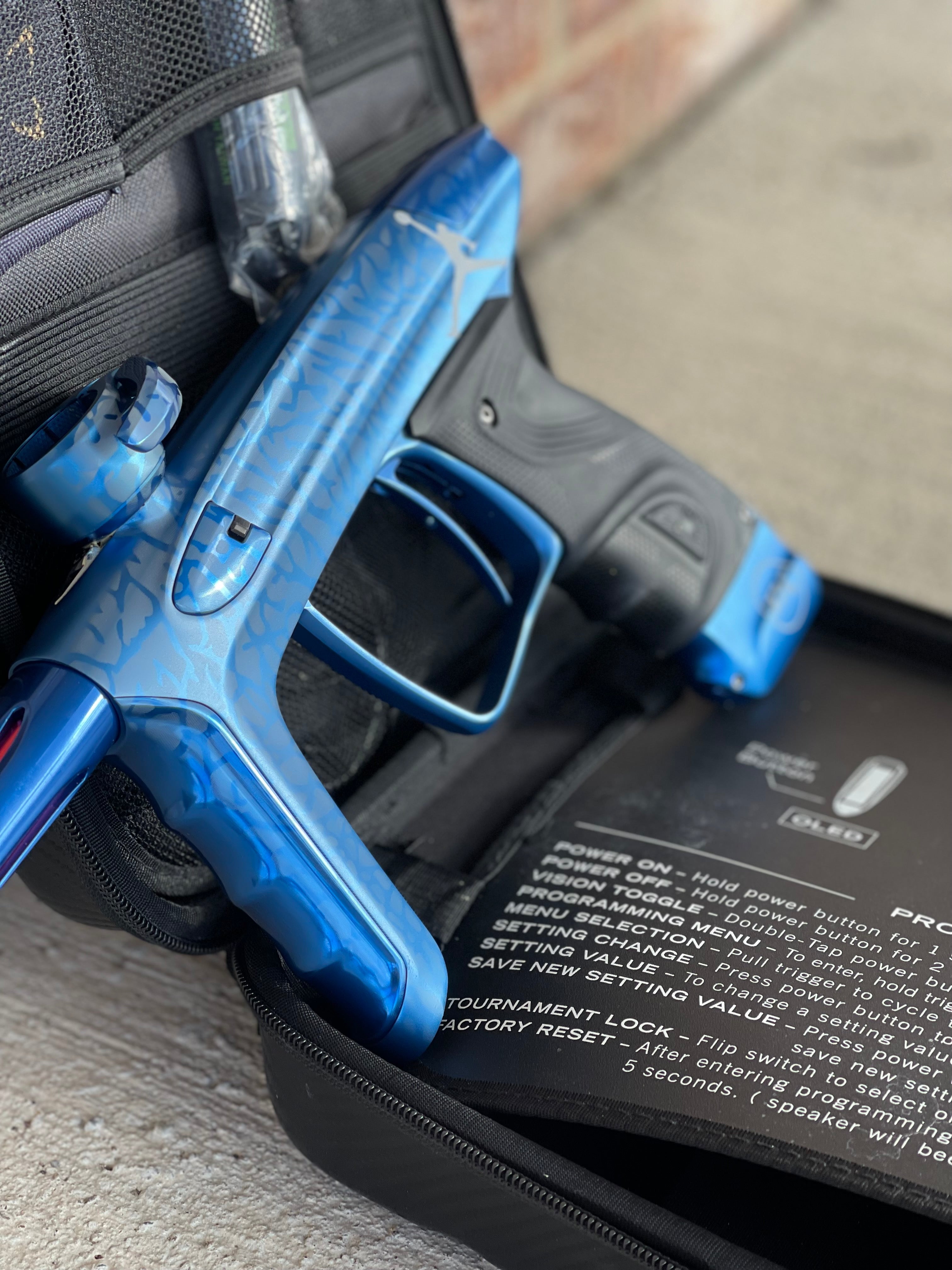 Used DLX Luxe TM40 Paintball Gun - Blue Custom Laser Engraving