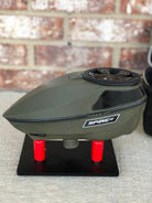 Used Virtue Spire 3 Paintball Loader - Olive w/ HK Loader Case, Speedfeed and Rain Lid