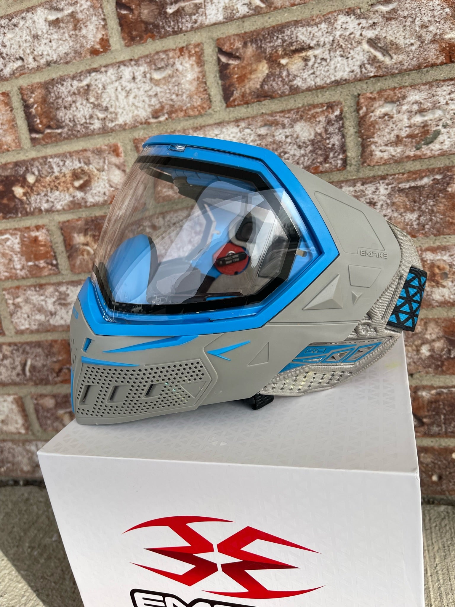 Used Empire EVS Paintball Mask - Grey / Cyan